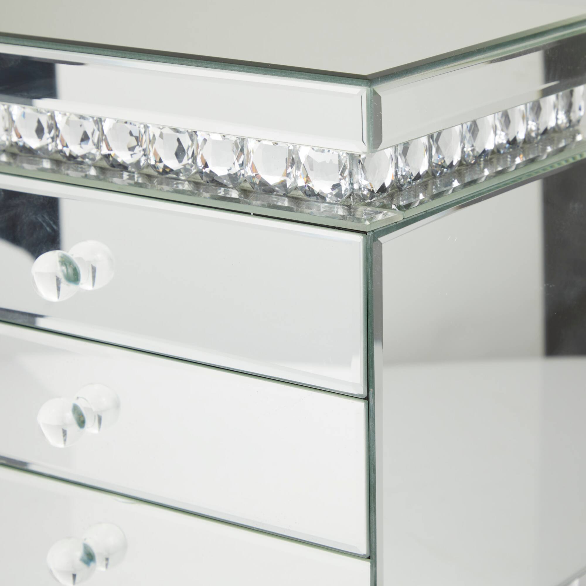 Silver Glam Jewelry Box, 11" x 8" x 11"